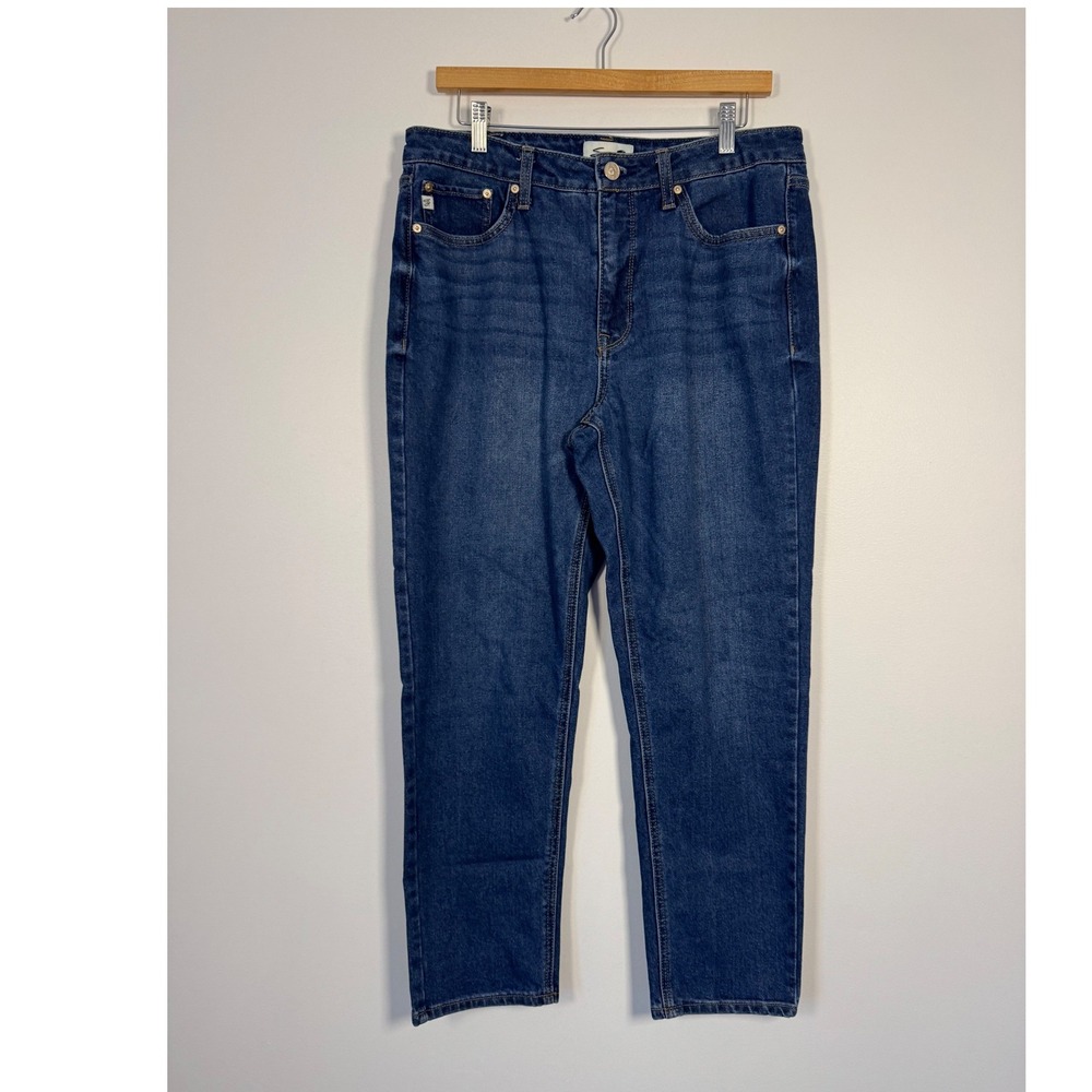 Classic Seven7 Women Size 10 Straight Leg Jeans Blue Medium Wash High Rise Denim